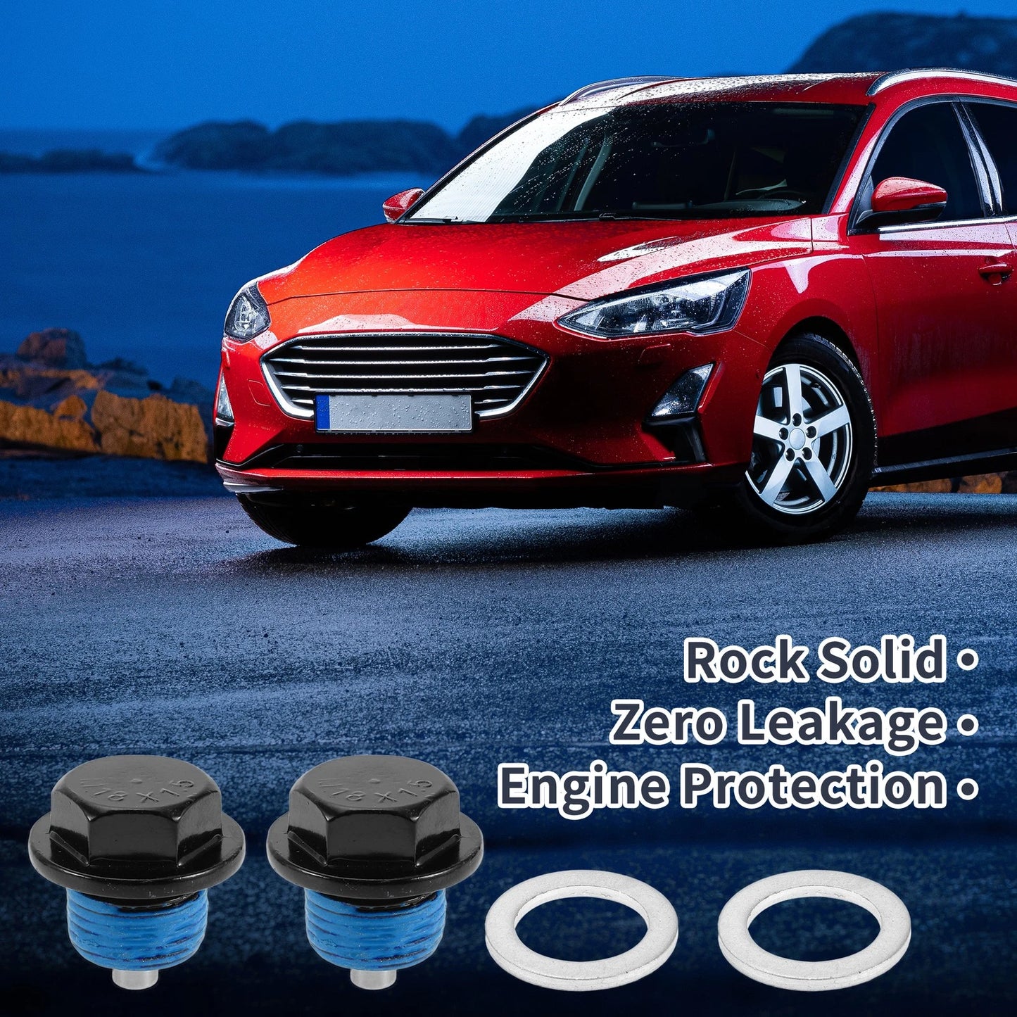 Set of 2 M18x1.5 Aluminum Oil Drain Plug with Gasket for Car Motorcycle