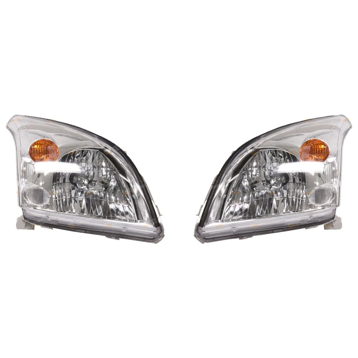 2 x Chrome HeadLights for Toyota Landcruiser Prado 120 Series (2002–2009)