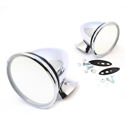 Chrome Alloy Door and Fender Mirror Pair