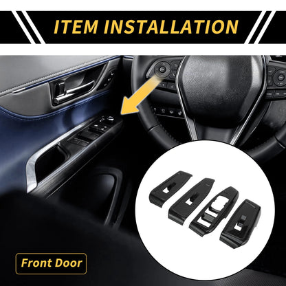 Set of 2 Carbon Fiber Pattern Front Door Window Switch Panels for Ford Ranger