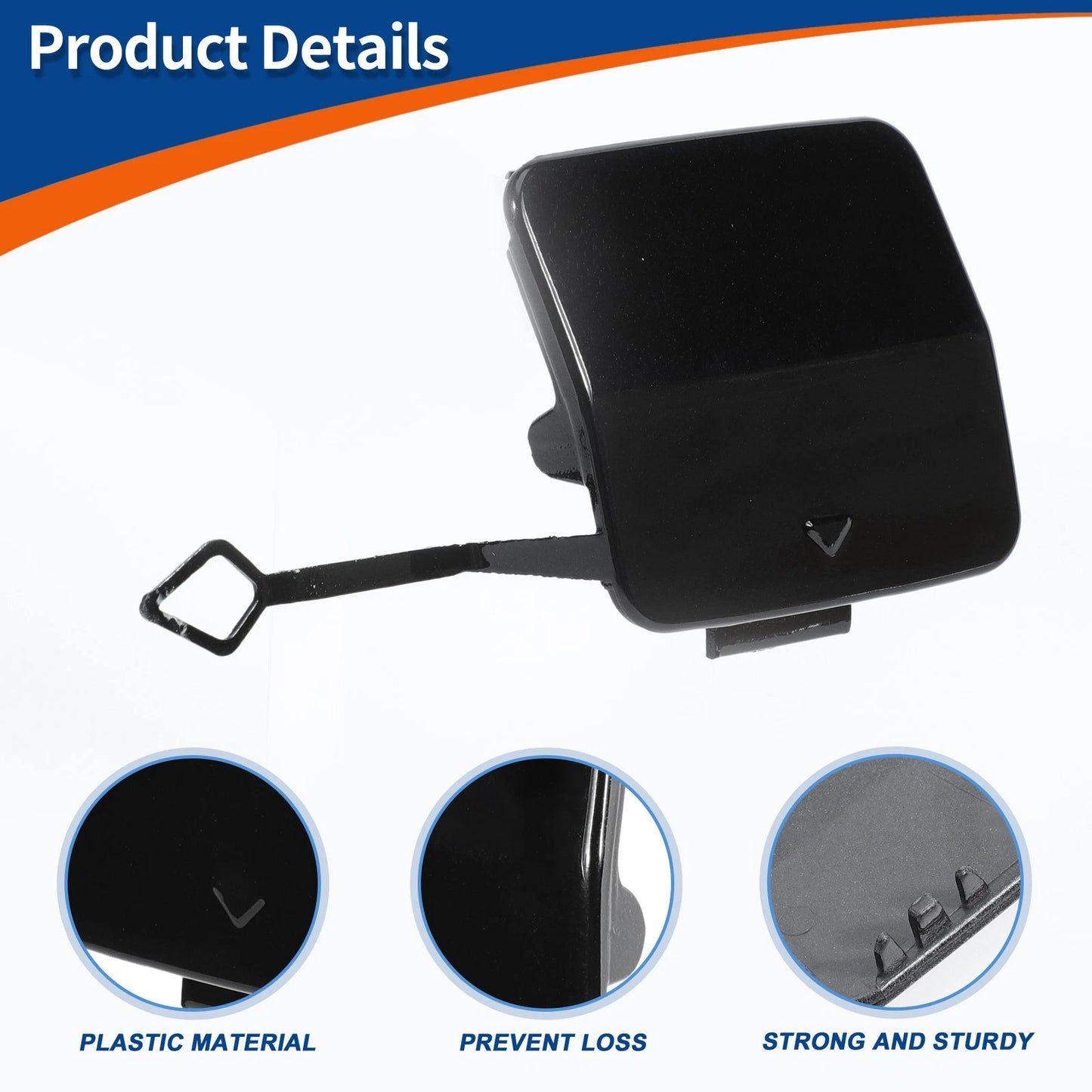 Tow Hook Cover for BMW 1 Series F20 F21 (2012–2019) No. 51117292947 Black