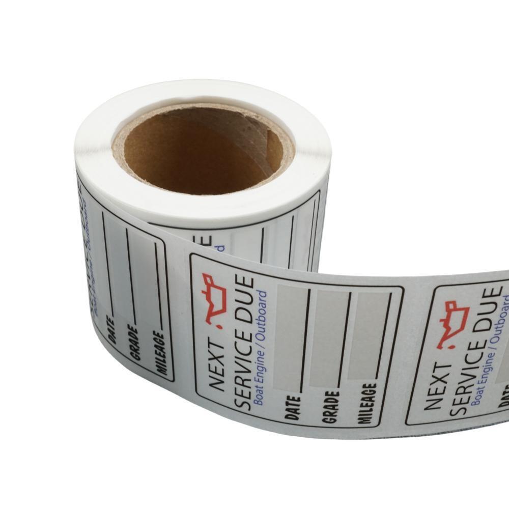 Set of 200 Oil Change Reminder Stickers for Car/Boat