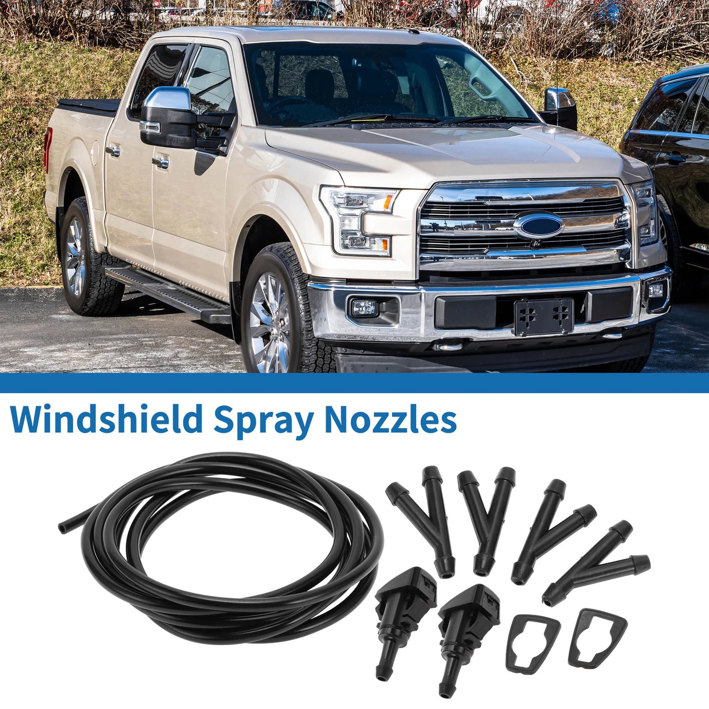 Set of 2 Front Windshield Washer Nozzles No. 5116079AA for Chrysler Aspen (2007–2009)