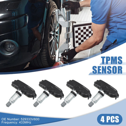 Set of 4 TPMS Sensors for Hyundai Grandeur (2014–2016) No. 529333V600