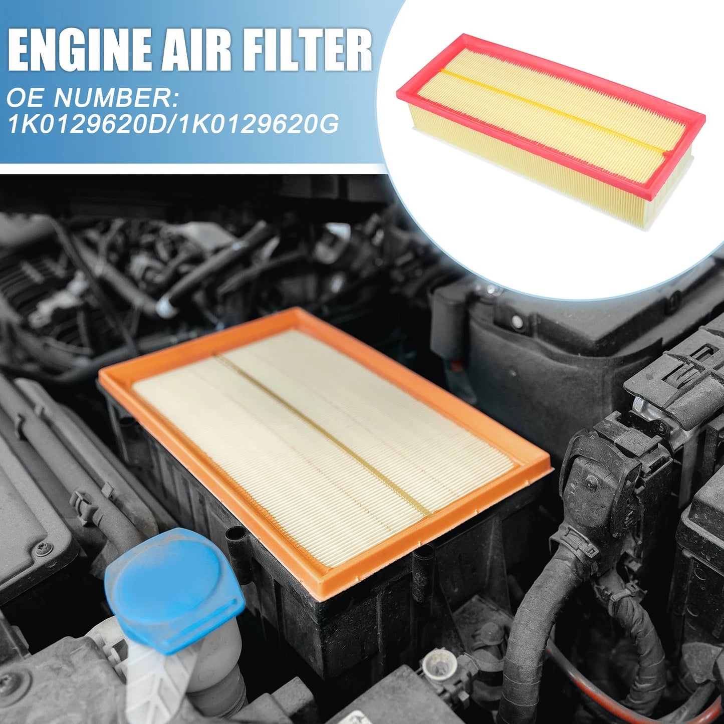 Engine Air Filter No. 1K0129620D for Audi A3 Q3 2.0L (2008–2013)