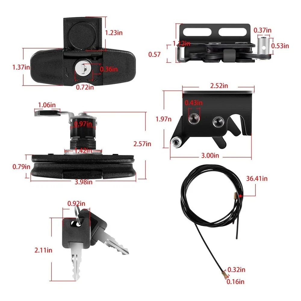 Twist Handle Kit Latches for Leer Truck Caps 100XQ, 100XL, 100XR, TSC700