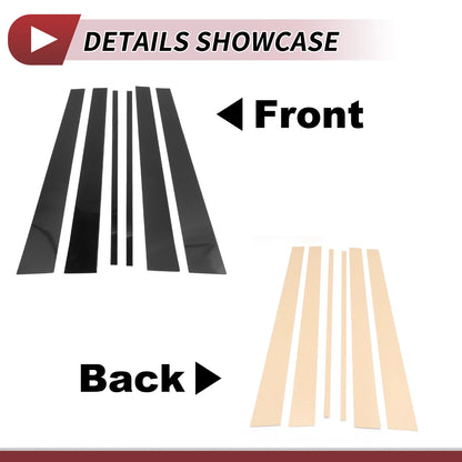 6 Pcs Door Pillar Window Trim for Lexus LX (1998–2007) Black