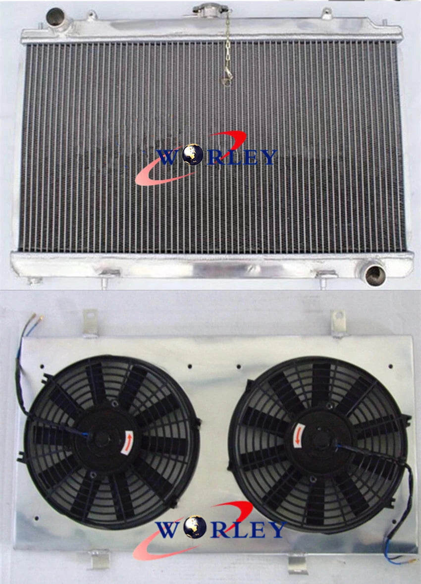 All Aluminum Radiator with Shroud and 2 Fans for Nissan Silvia S14 S15 (1995–2002)