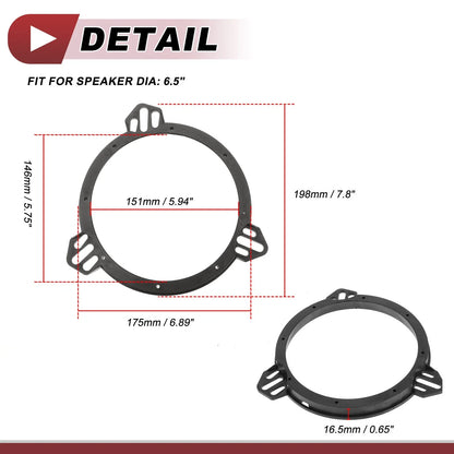 Speaker Spacer Ring Adaptor for Honda Civic 2001-2005 Rear 6.5" (2 Pcs)