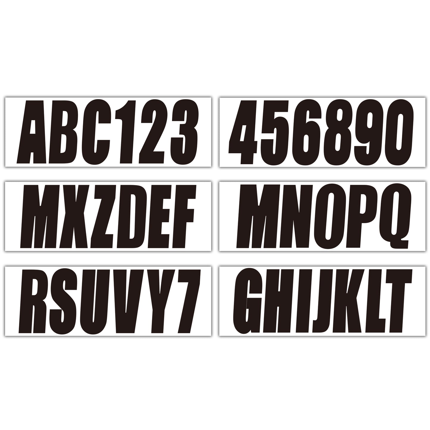 Set of 4 Custom Boat Registration Numbers Decals A-Z & 0-9