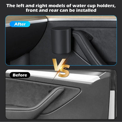 Drink Cup Holders for Tesla Model Y (2021-2023) & Model 3 (2017-2023)  Black