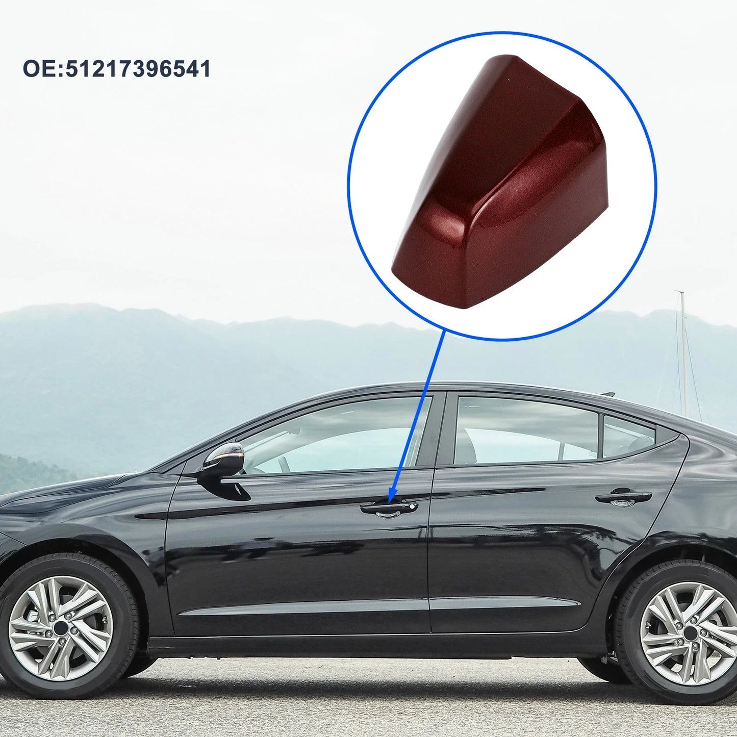 Front Left Door Handle Cover Cap for BMW X1 X2 Red (2015-2018)