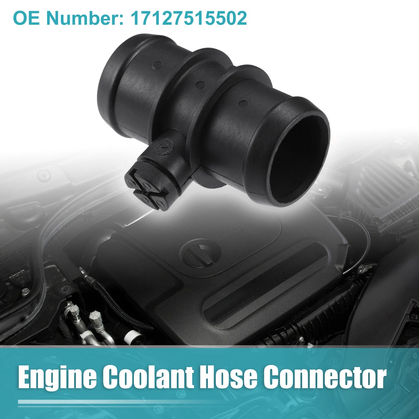 Engine Coolant Hose Connector for BMW MINI Cooper (2002–2008) No. 17127515502 Black