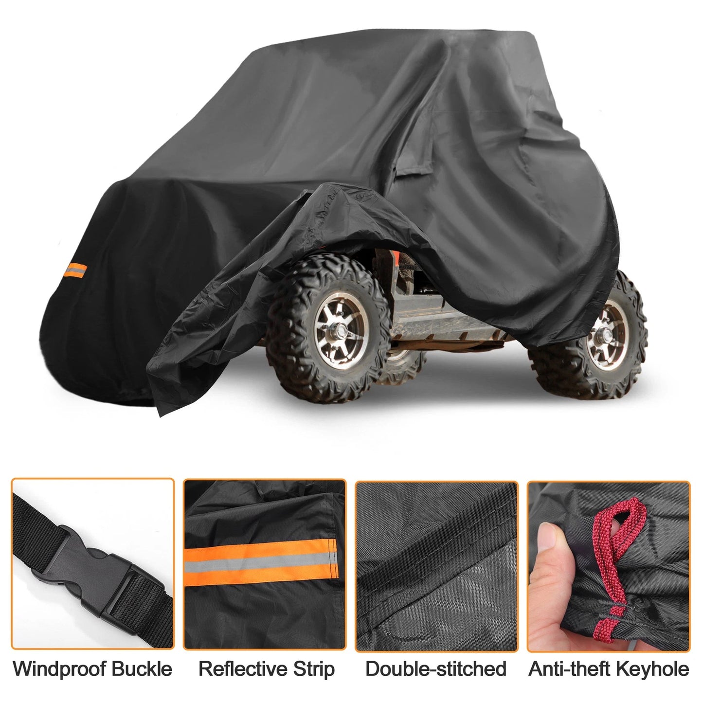 Waterproof UTV Cover for Polaris RZR Turbo R (210D-PU)