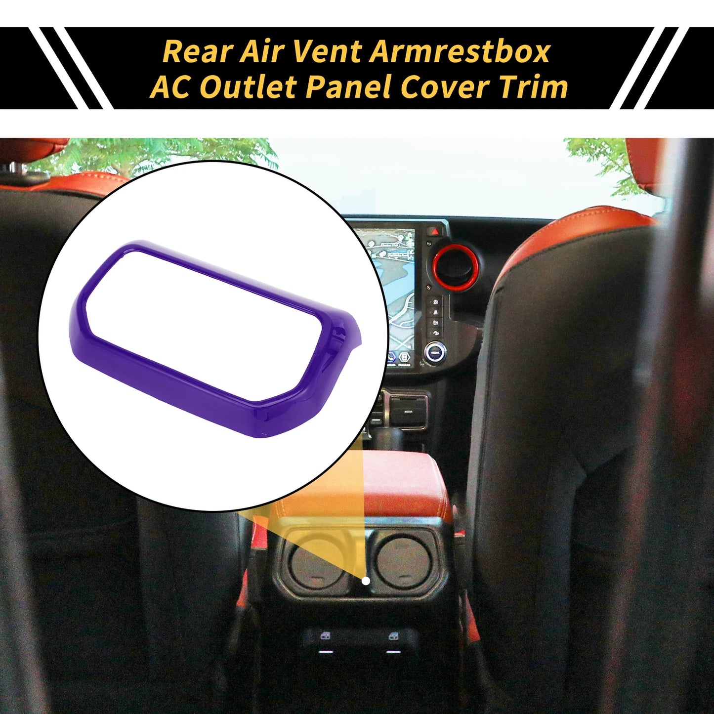 Rear Air Vent Armrest AC Outlet Panel Cover for Jeep Wrangler JL JLU (2018–2023)