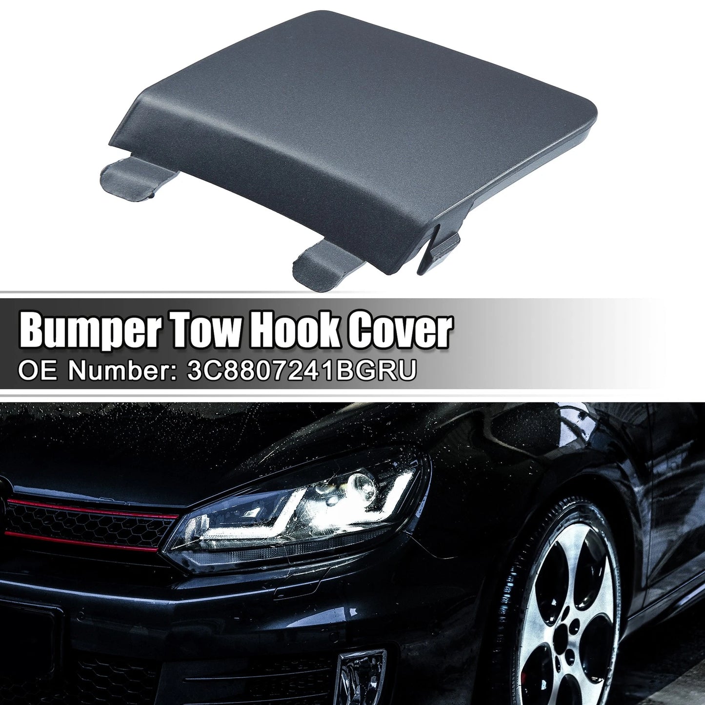 Bumper Tow Hook Cover for Volkswagen CC (2009–2017) - Gray