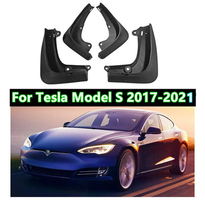 4Pcs Car Mud Flaps Splash Guards Fender Mudguard for Tesla Model S (2017-2021)