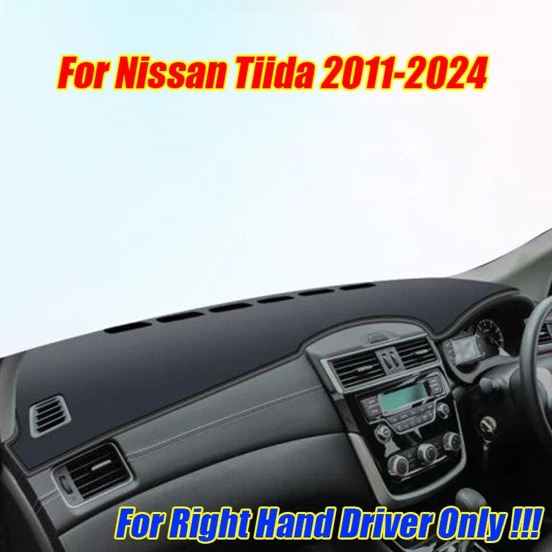 RHD Leather Dashboard Cover for Nissan Tiida (2011–2024)