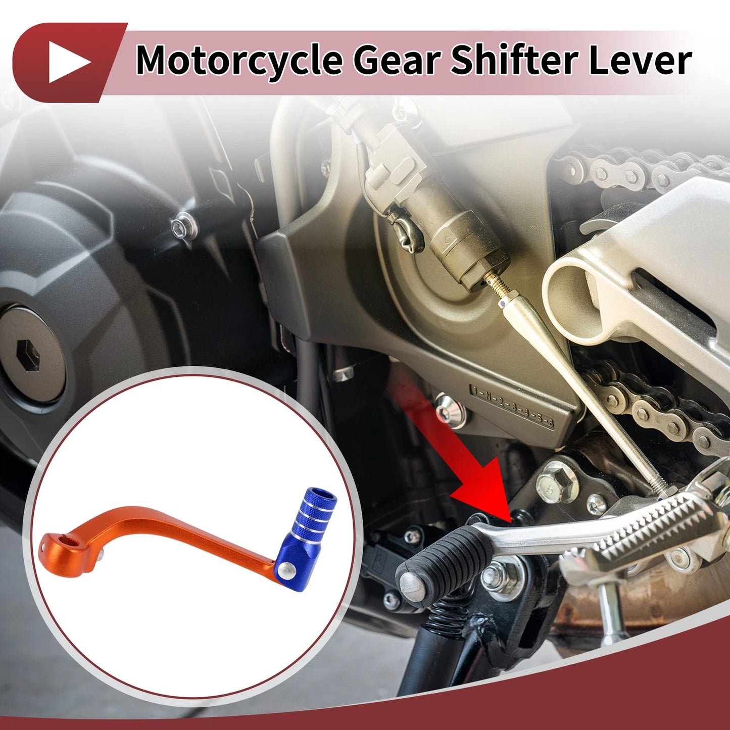 Folding Gear Shifter Lever for Honda CRF110F (2013–2018) - Blue Head