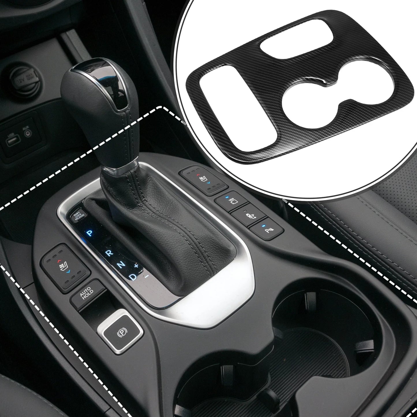 Carbon Fiber Central Control Gear Shift Panel Trim for Dodge Durango (2018-2020)