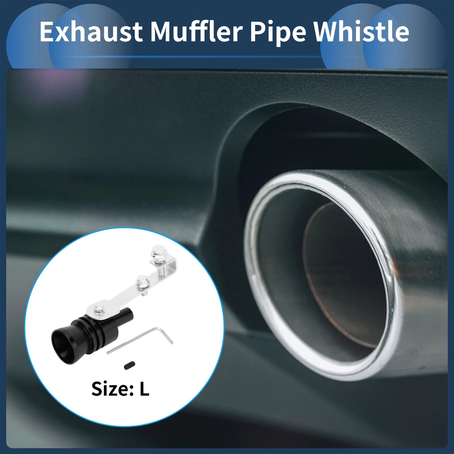 Turbo Sound Exhaust Muffler Pipe Whistle for Universal Fit (1 Set)
