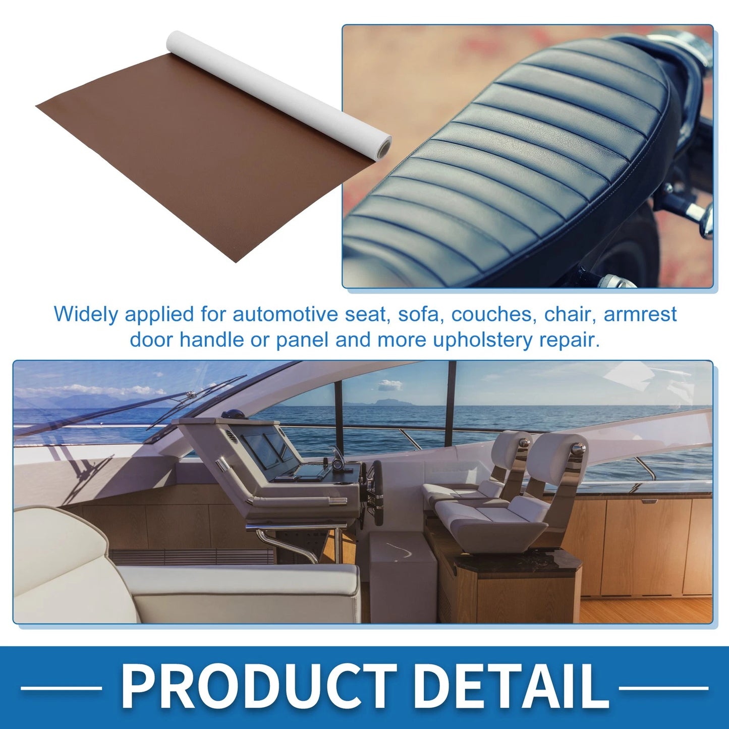 60"x16" Self Adhesive Leather Repair Patch for Car Seat Sofa (Light Brown)