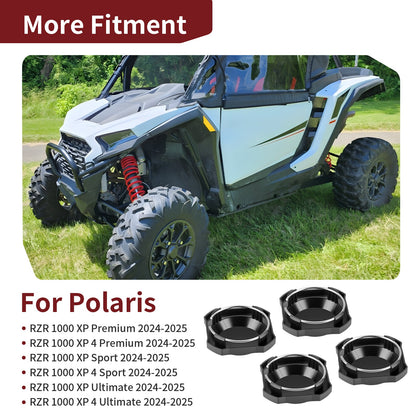 Set of 4 Center Hub Wheel Rim Caps for Polaris RZR XP 4 1000 (2024–2025)
