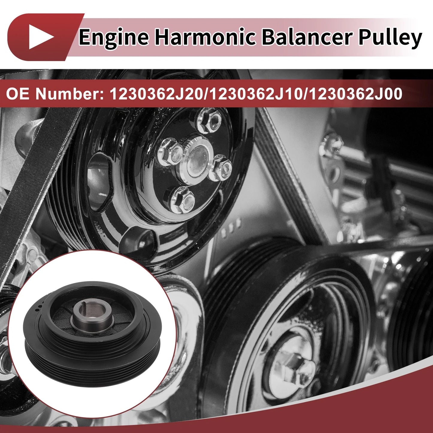 Engine Harmonic Balancer Crankshaft Pulley for Nissan NX (1991–1993) No. 1230362J20