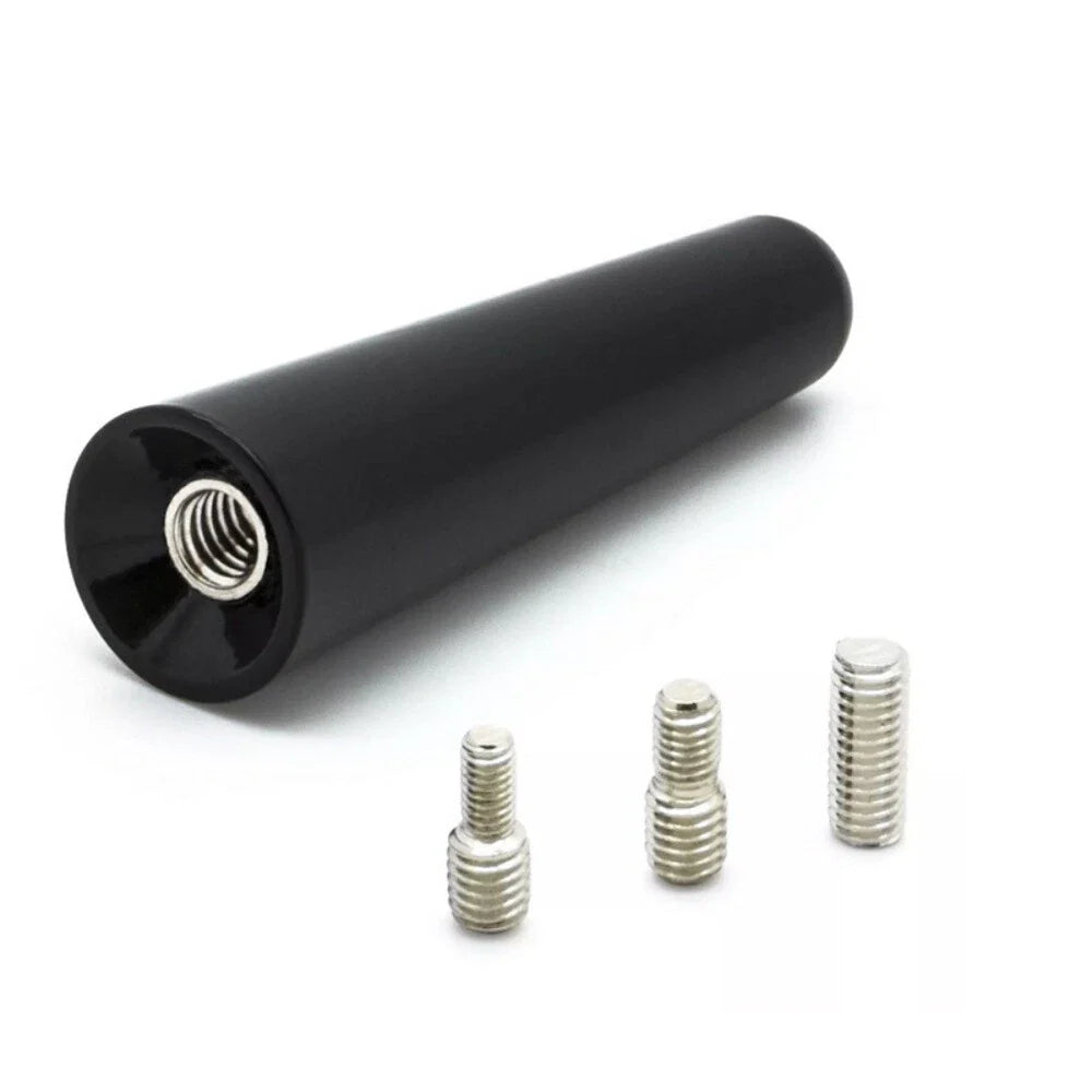 3cm Metal Black Short Rod Roof Antenna + Base & Adapter for Car SUV (N/A)
