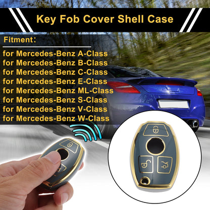 TPU Silicone Car Key Case for Mercedes-Benz A-Class (3 Buttons)