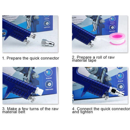 HVLP H827 Spray Gun 600ml Cup 2.0mm Nozzle for Airbrush - Blue