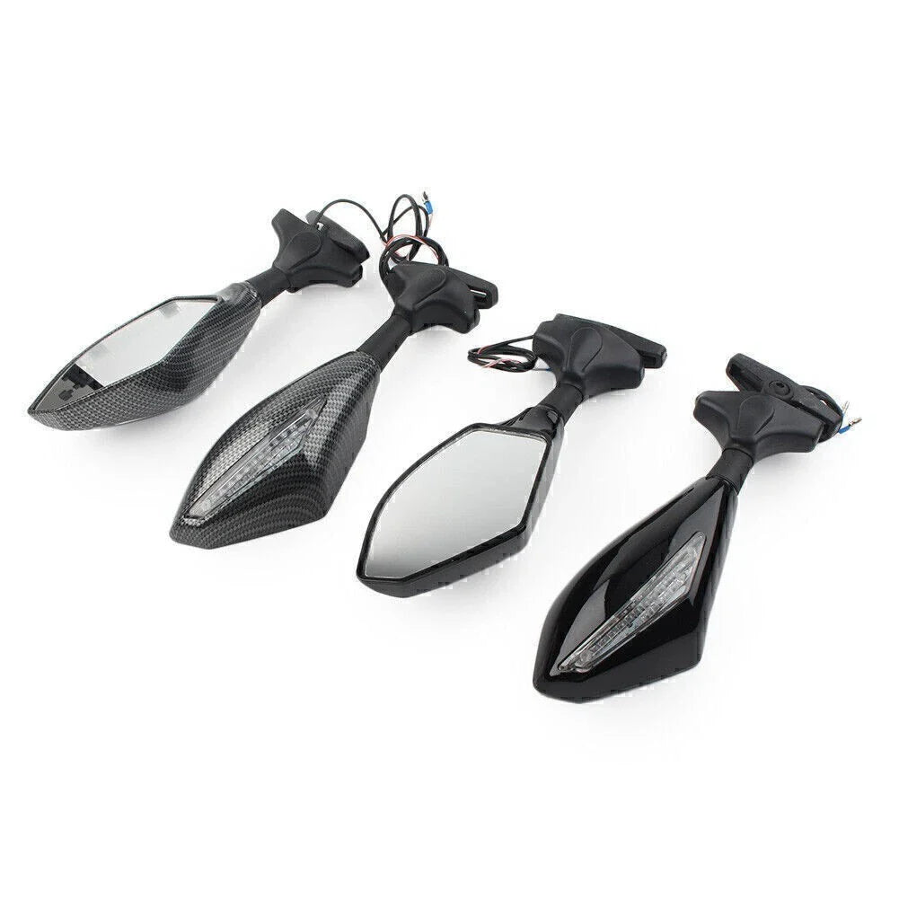 LED Turn Signal Rearview Mirrors for Ducati, Honda, Kawasaki