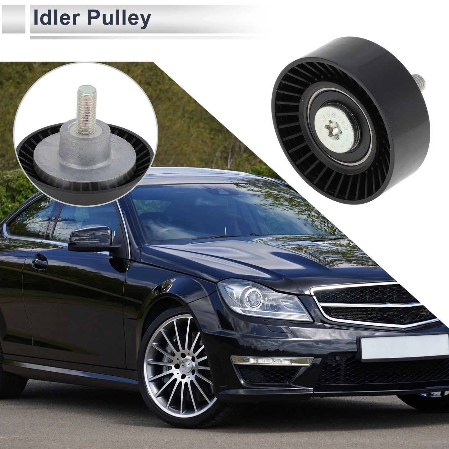 Drive Belt Idler Pulley for BMW Series 3 (1998–2005) No. 11281435594 Black