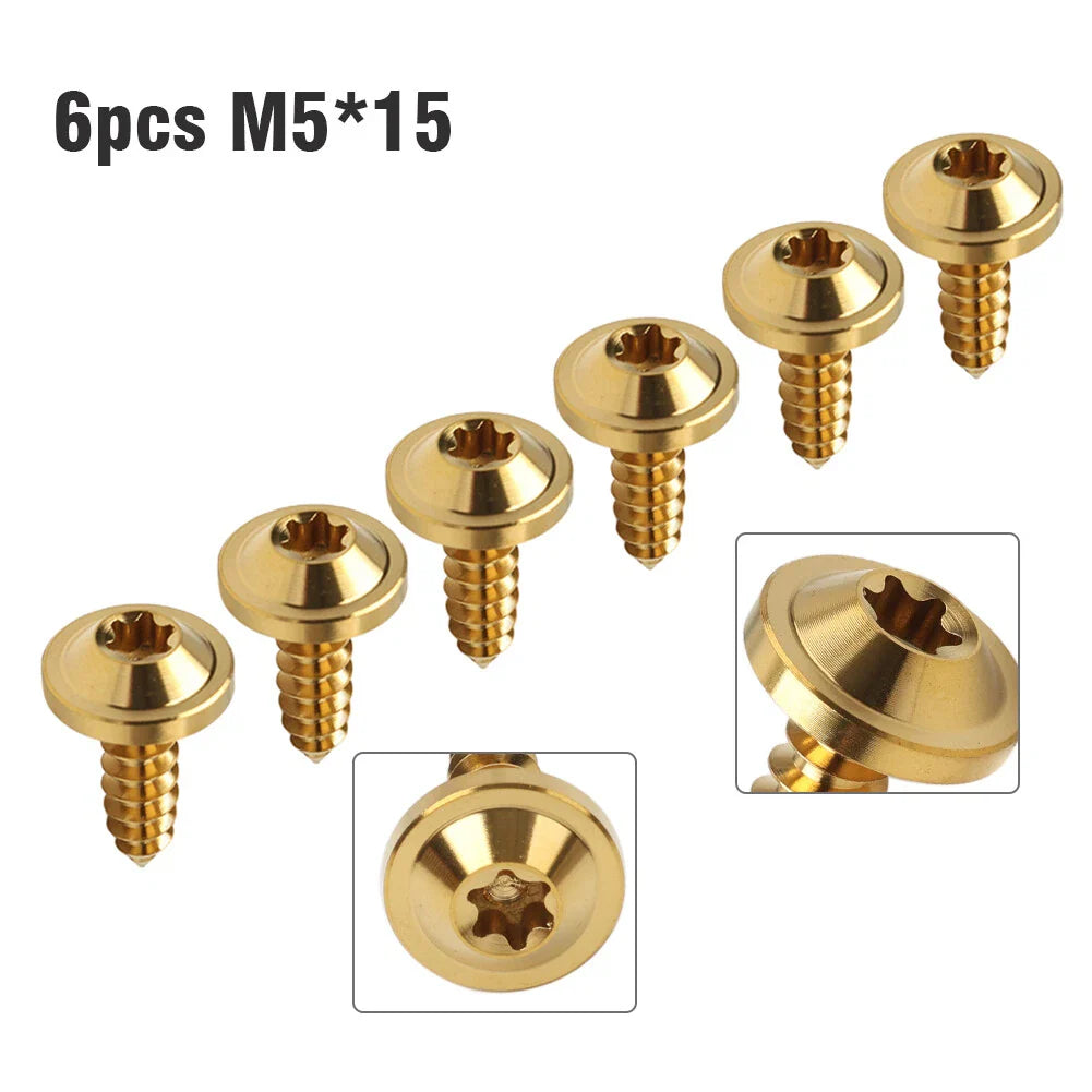 6 x M5x15mm Titanium Torx Head Self Tapping Screws for Fastening