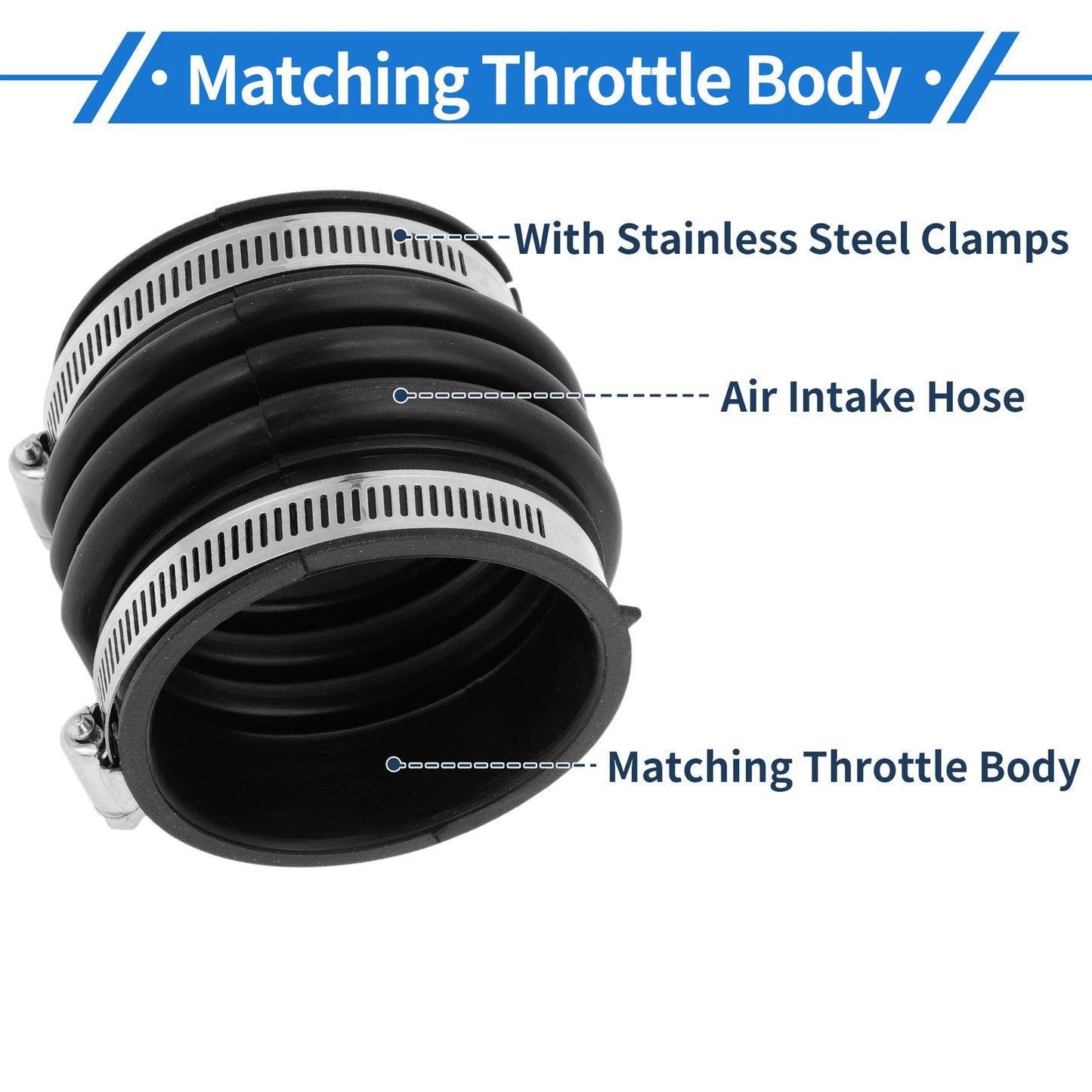 Engine Air Intake Hose with Clamps for Toyota Camry (2002–2003) No. 17881-20130