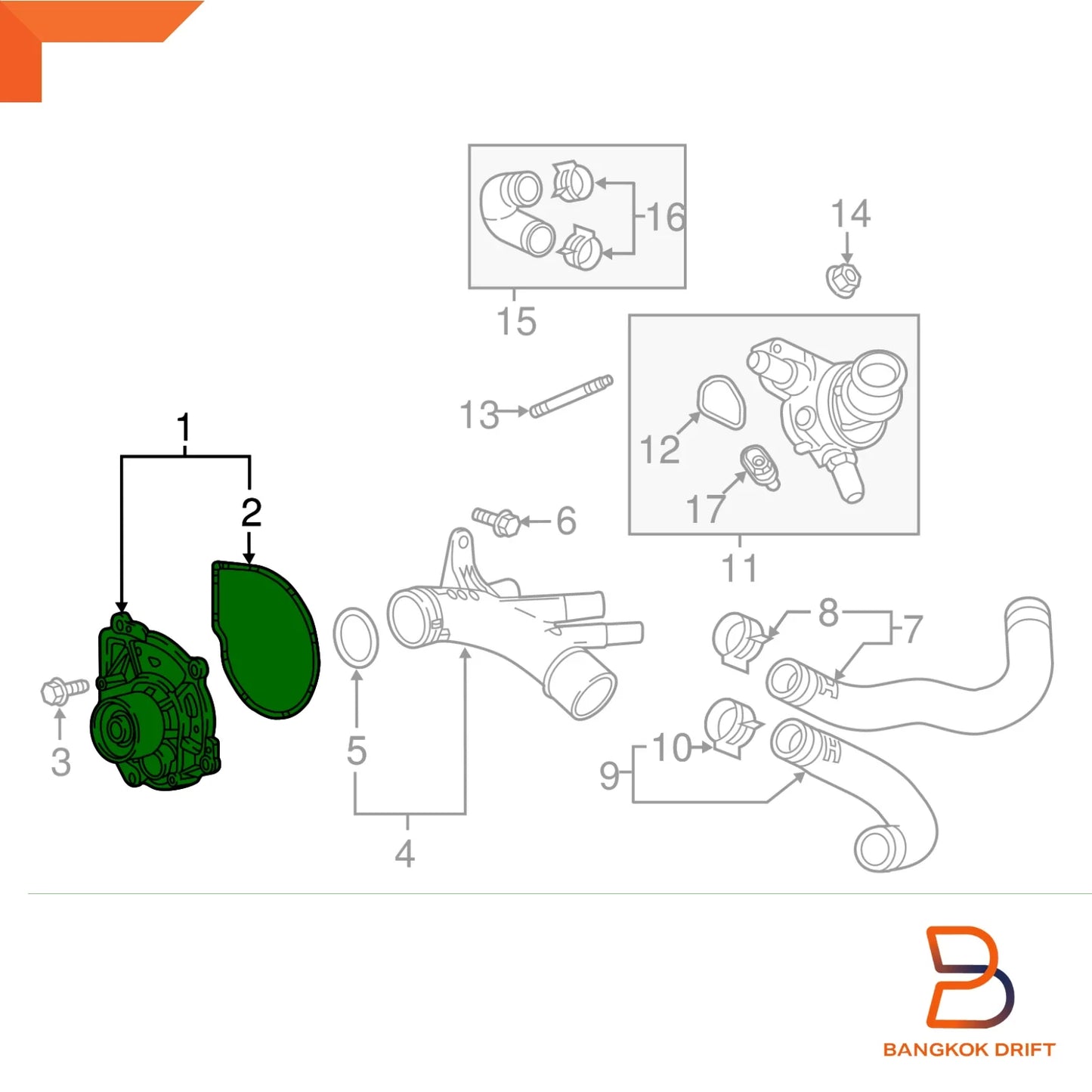 Water Pump & Gasket for Holden Colorado Trailblazer RG Diesel (2012-2020)