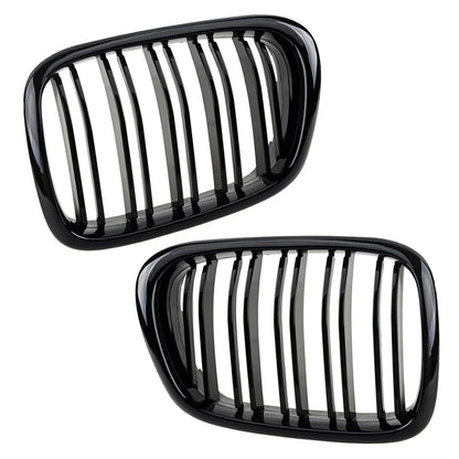 Gloss Black Front Bumper Kidney Grille for BMW 5 Series E39 (1996-2003)