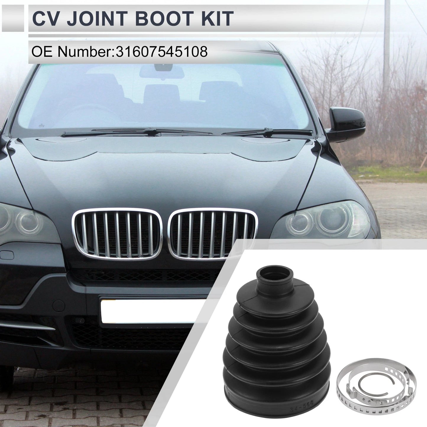 Outer CV Joint Boot Kit with Clamps for BMW X5 (2007–2013) 31607545108