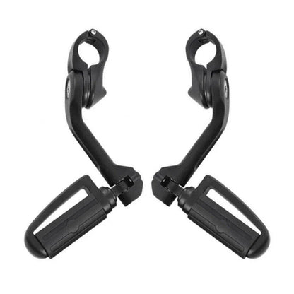 1 1/4 in Highway Bar Footpegs Long Angled Mount Kit for Motorcycle Matte Black