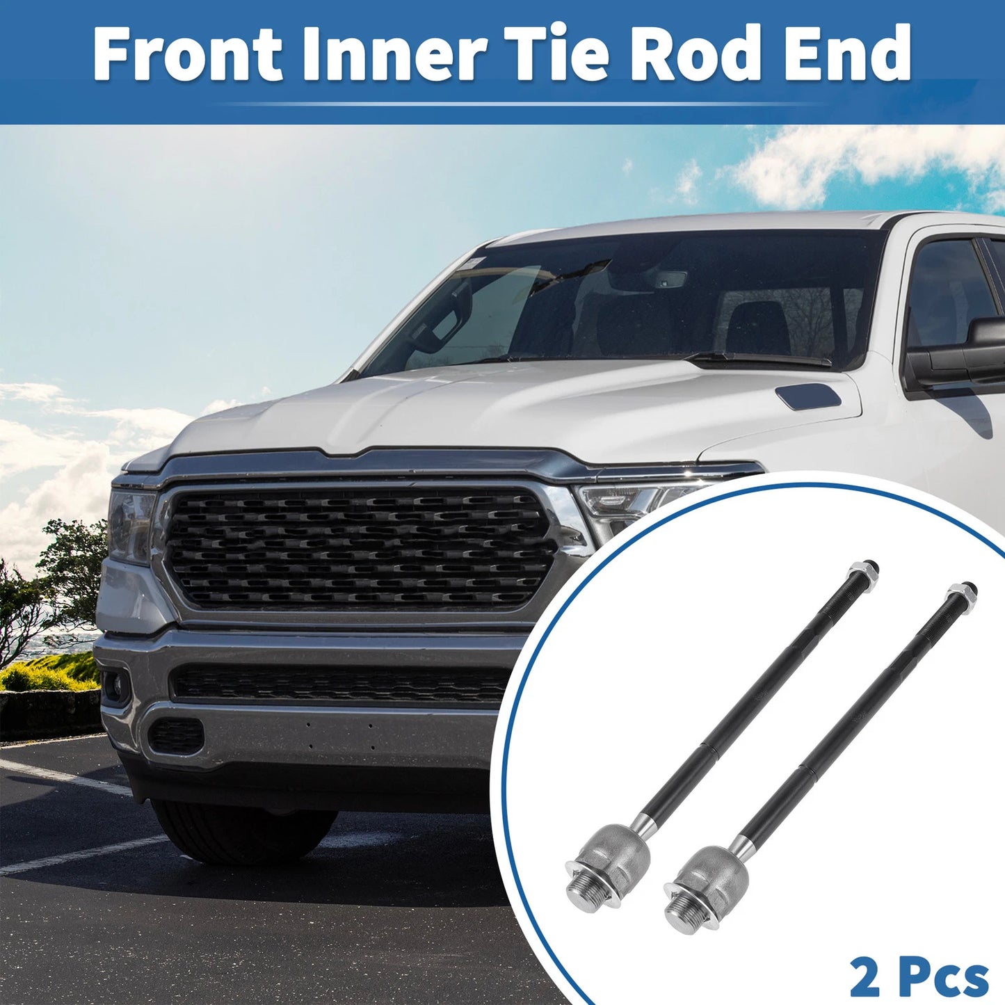 2X Front Inner Tie Rod End Links for Dodge Ram 1500 (2006–2010)
