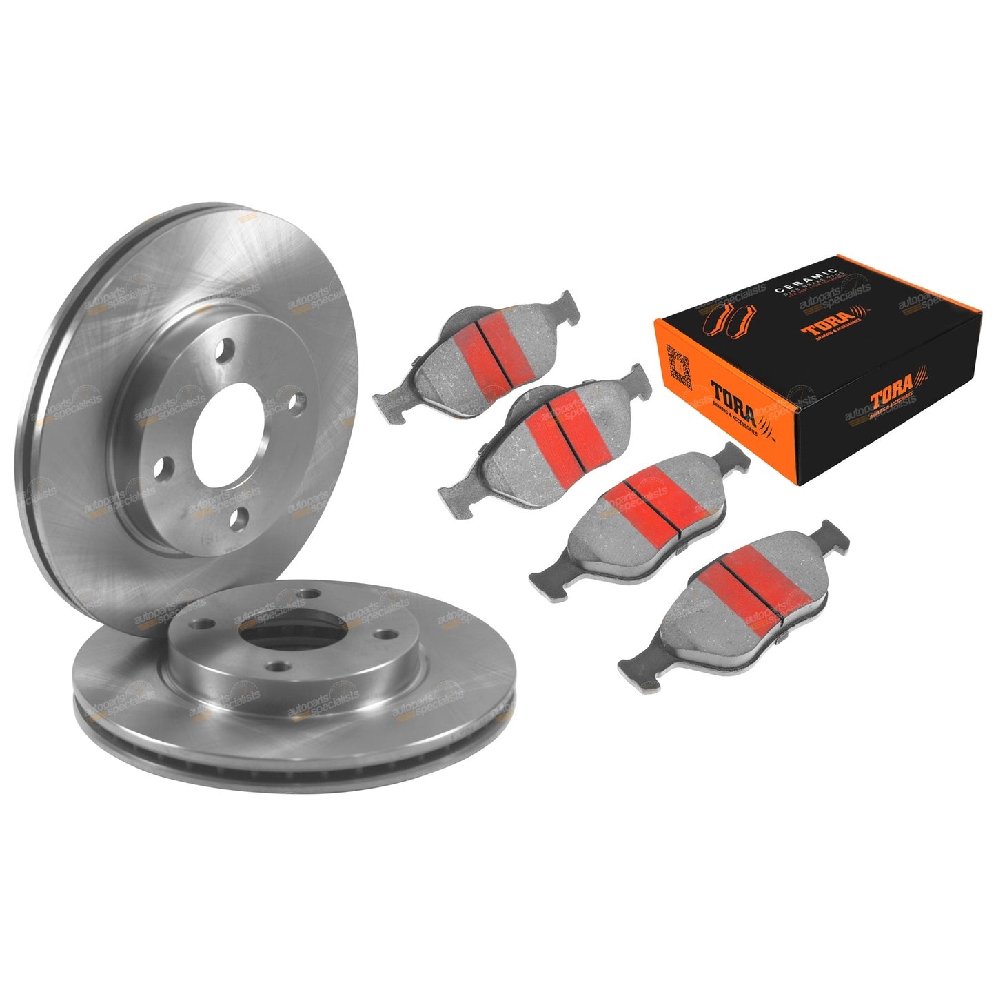 Front Disc Brake Rotors & Pads Set for Ford Fiesta (2004–2008)