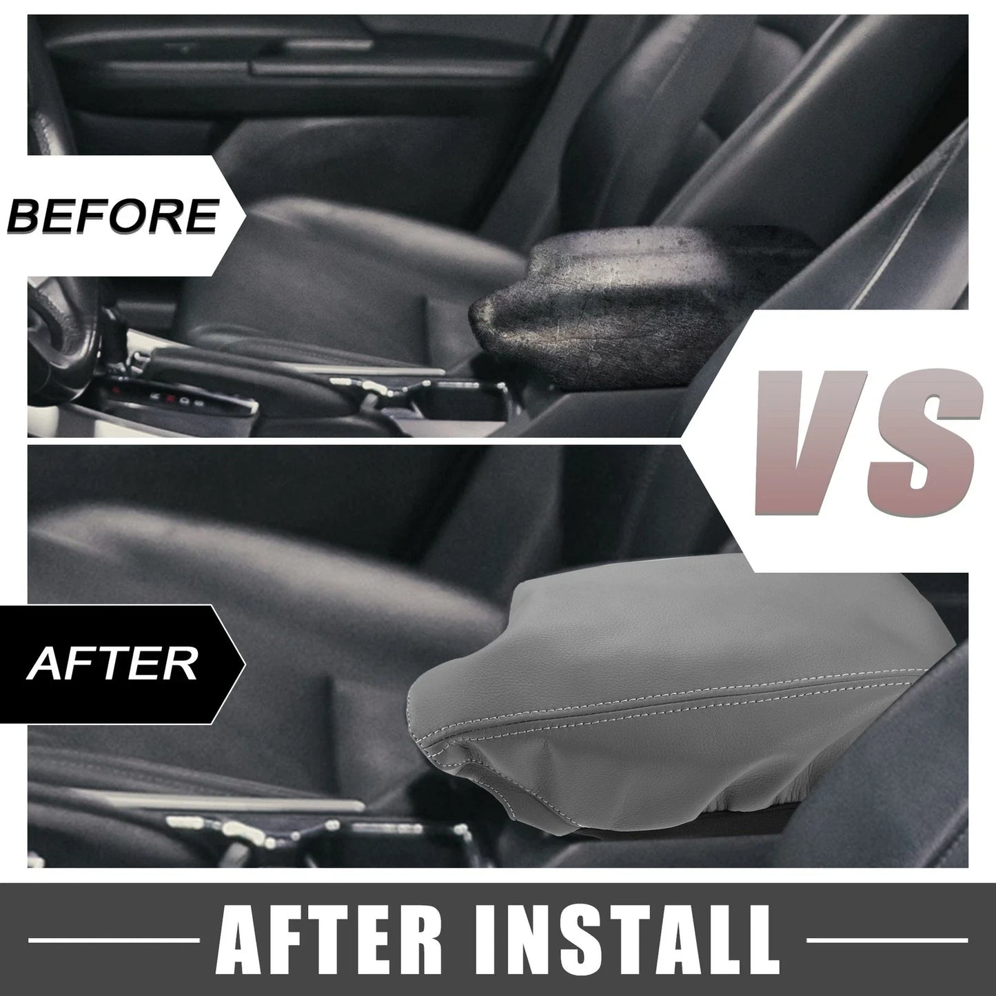 Car Center Console Armrest Cover Trim for Honda Accord (2013-2017) Gray