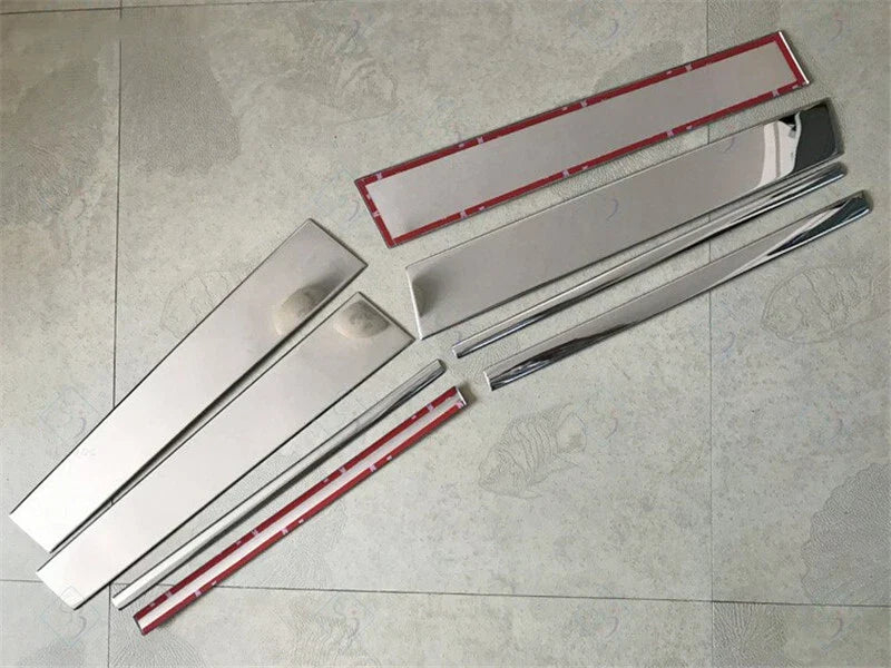 8X Stainless Steel Chrome Door Pillar Post Cover for Toyota Highlander (2008–2013)