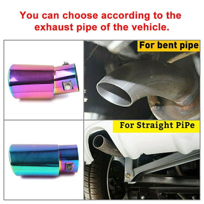 Stainless Steel Rear Exhaust Bent Pipe Tail Muffler Tip for Car Accessories