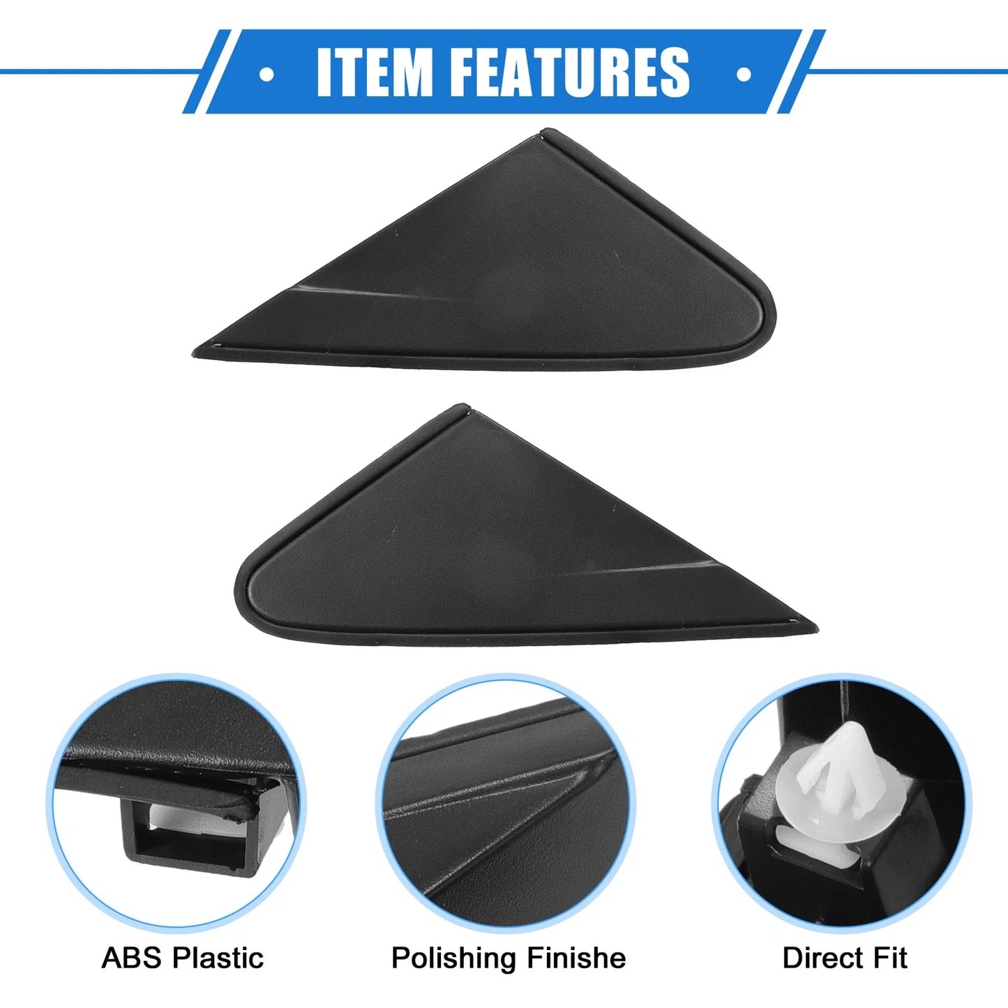 Left Right Side Rear View Mirror Corner Triangle Trim for Chevy Cruze (2011-2016)