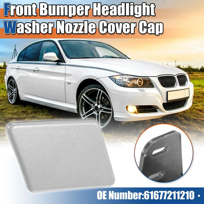 Right Side Front Bumper Washer Nozzle Cover for BMW 3 Series E90 Silver Tone