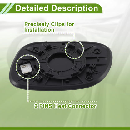 Set of 1 Right Passenger Side Mirror Glass for Kia Soul (2010–2019) 87621B2000