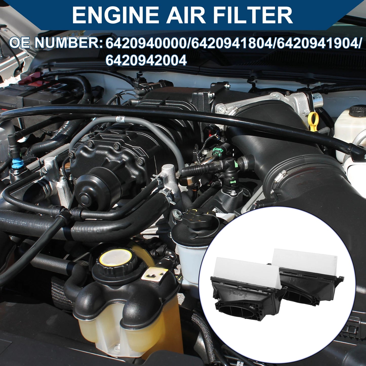 Set of 2 Engine Air Filters No.6420942304 for Mercedes-Benz ML350 (2010–2014)
