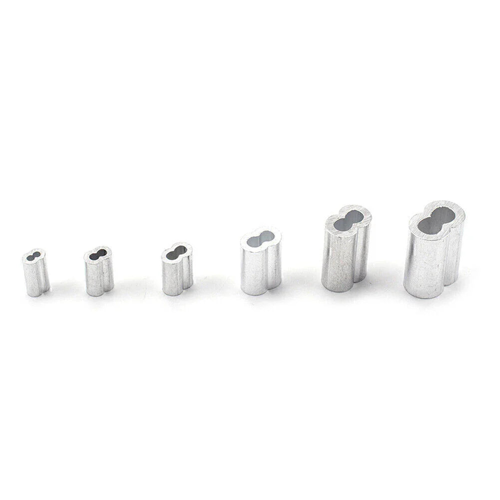 6 x Ferrule Crimping Loop Sleeves for Wire Rope Cable Line Assortment