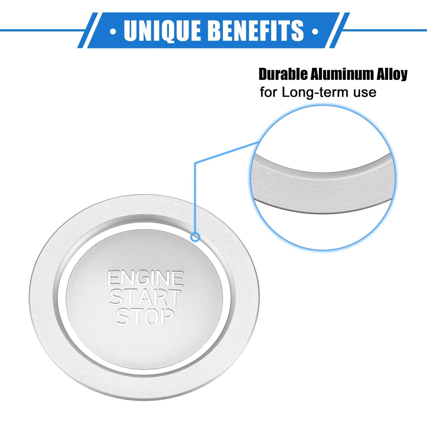 Engine Start Stop Button Cover Kit for Hyundai Sonata (2020-2023) Silver Tone